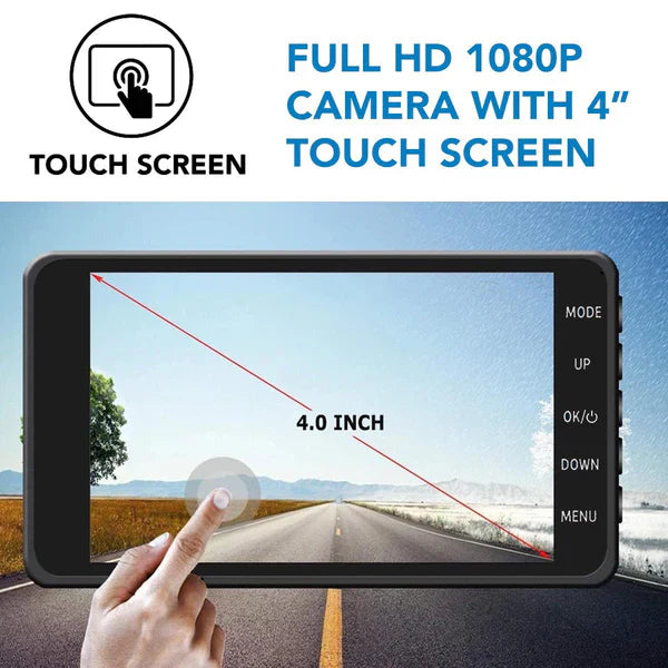 Telecamera Dash Cam Wireless Anteriore e Posteriore con Visione Notturna per Auto-VISOTKI