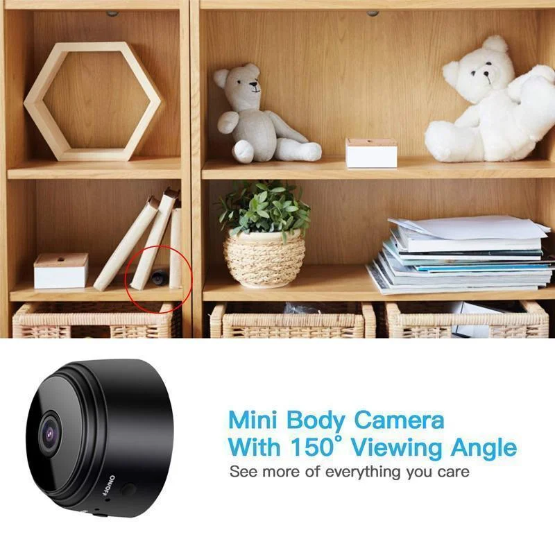 Telecamera Mini WiFi 1080p Magnetica per Sicurezza Domestica - Design Compatto e Facile Installazione-VISOTKI