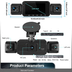Telecamera da Cruscotto Wireless Anteriore e Posteriore con Visione Notturna per Auto-VISOTKI