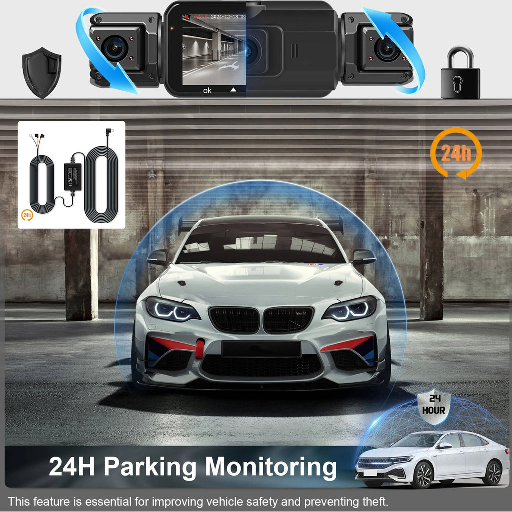 Telecamera da Cruscotto Wireless Anteriore e Posteriore con Visione Notturna per Auto-VISOTKI