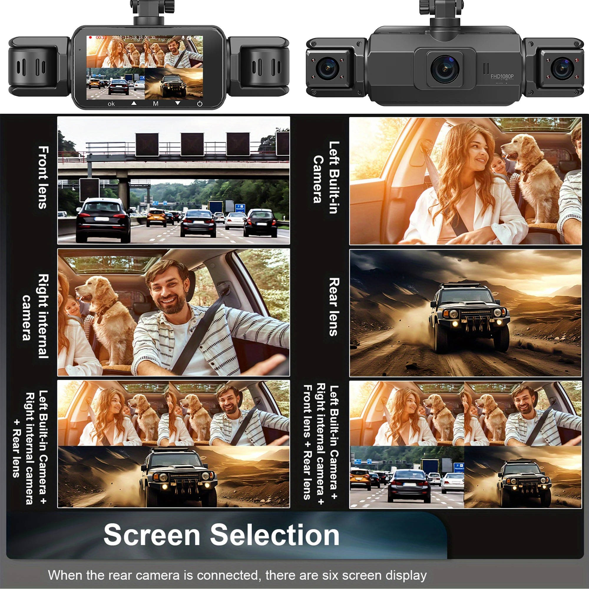 Telecamera da Cruscotto Wireless Anteriore e Posteriore con Visione Notturna per Auto-VISOTKI