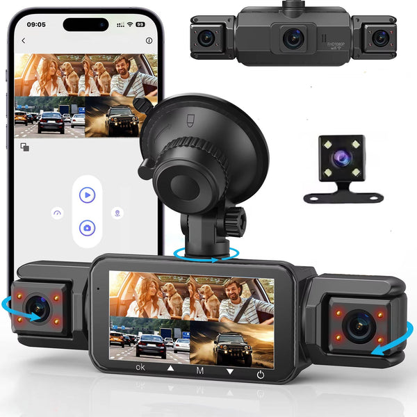 Telecamera da Cruscotto Wireless Anteriore e Posteriore con Visione Notturna per Auto-VISOTKI