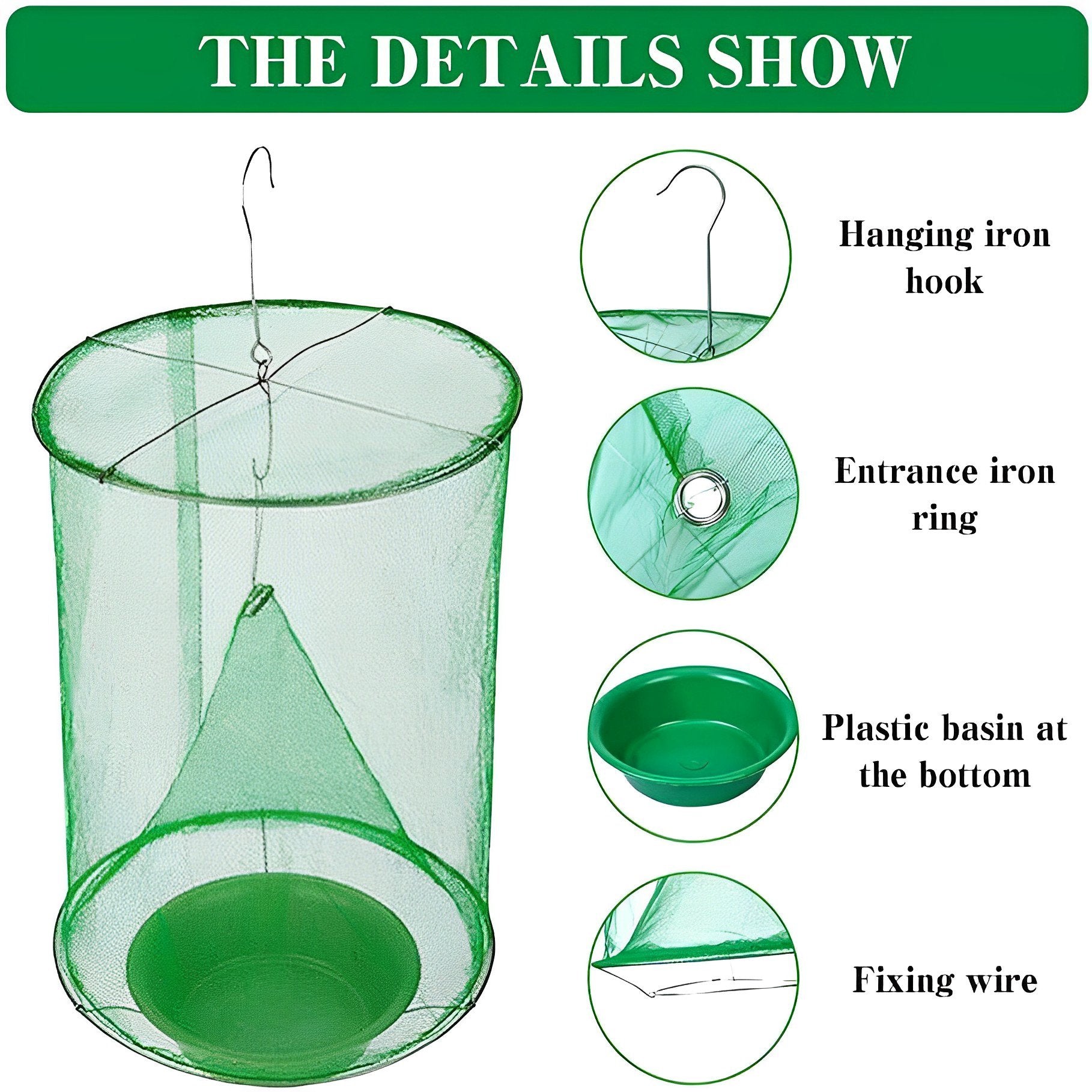 Trappola per Mosche Stabili in Plastica Resistente - Design Efficace per Ambienti Interni ed Esterni-VISOTKI