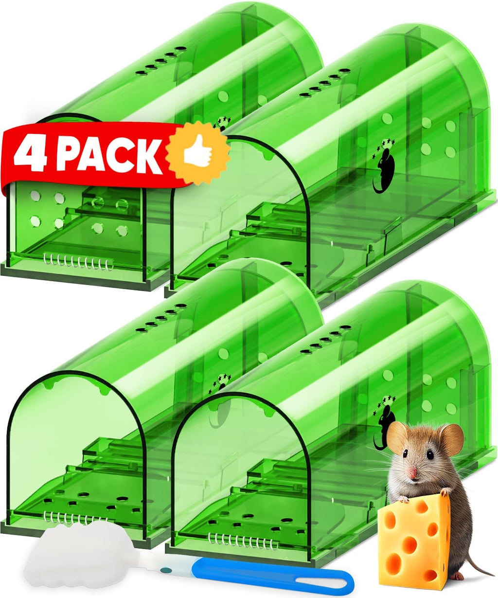 Trappola per Topi in Plastica Resistente - Design Efficace per Cattura - Confezione da 4 Pezzi-VISOTKI