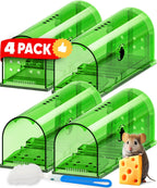 Trappola per Topi in Plastica Resistente - Design Efficace per Cattura - Confezione da 4 Pezzi-VISOTKI
