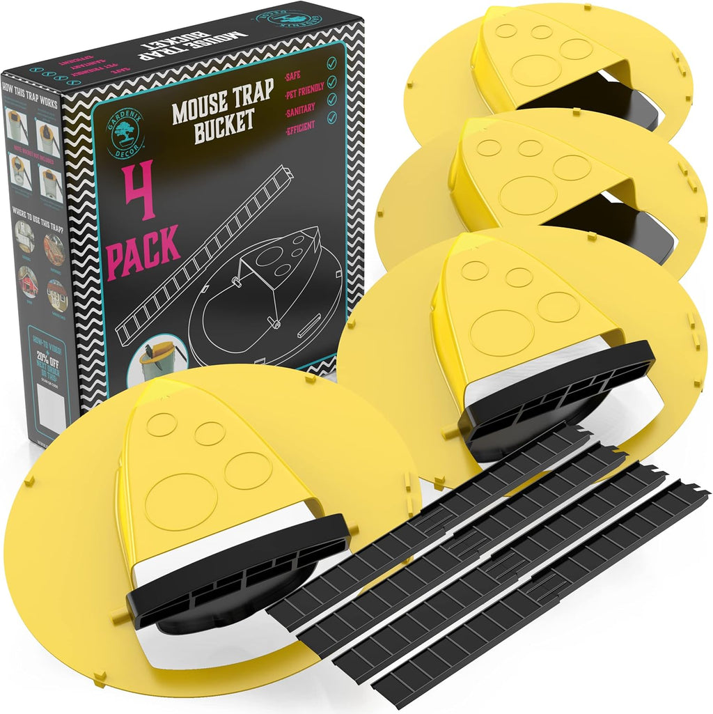 Trappola per Topi in Plastica con Coperchio a Secchio - Set da 4 Pezzi per Cattura Efficace e Facile da Usare-VISOTKI