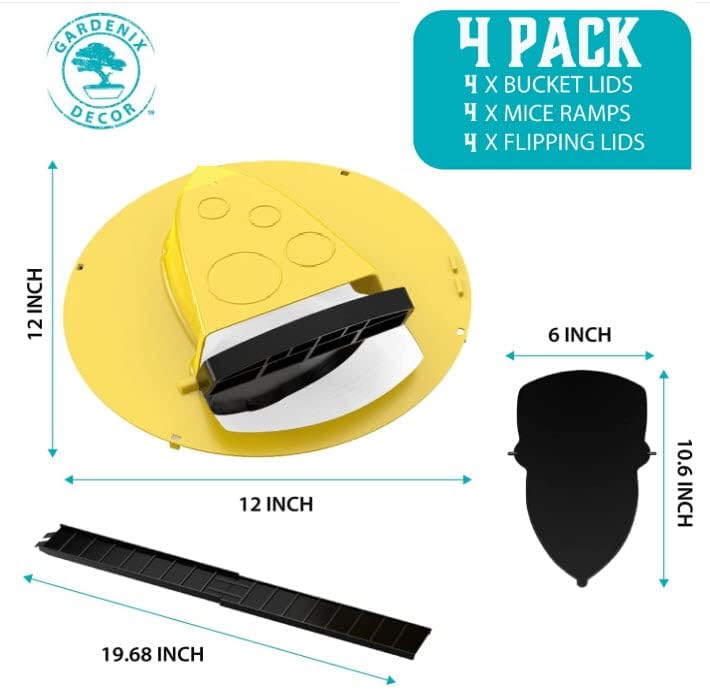 Trappola per Topi in Plastica con Coperchio per Secchio - Set da 4 Pezzi per Cattura Efficace e Pratica-VISOTKI