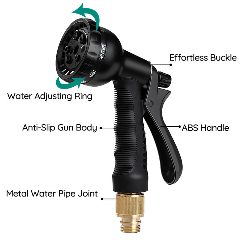 Tubo da Giardino Espandibile 100FT in PVC Resistente per Irrigazione e Pulizia Esterni, Facile da Riporre e Trasportare-VISOTKI