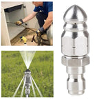 Ugello per Idropulitrice con Connettore Rapido da 1/4'' per Fognature - Accessorio per Pulizia Efficace-VISOTKI
